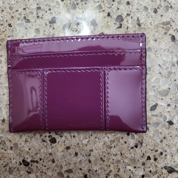 COACH credit card wallet - Deep burgundy purple patent leather - Picture 2 of 3